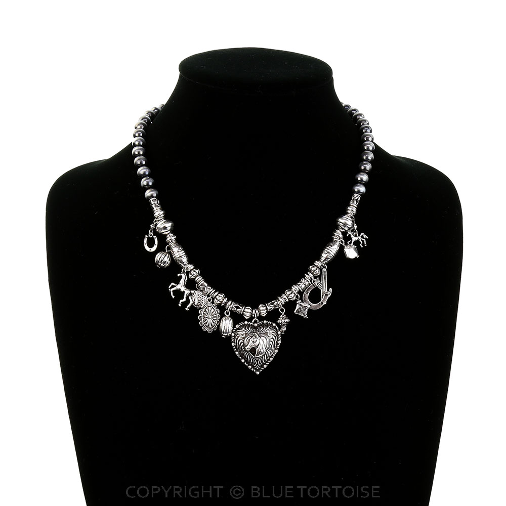 Western TXR Heart Horse & Multi Charms Necklace - Image 2