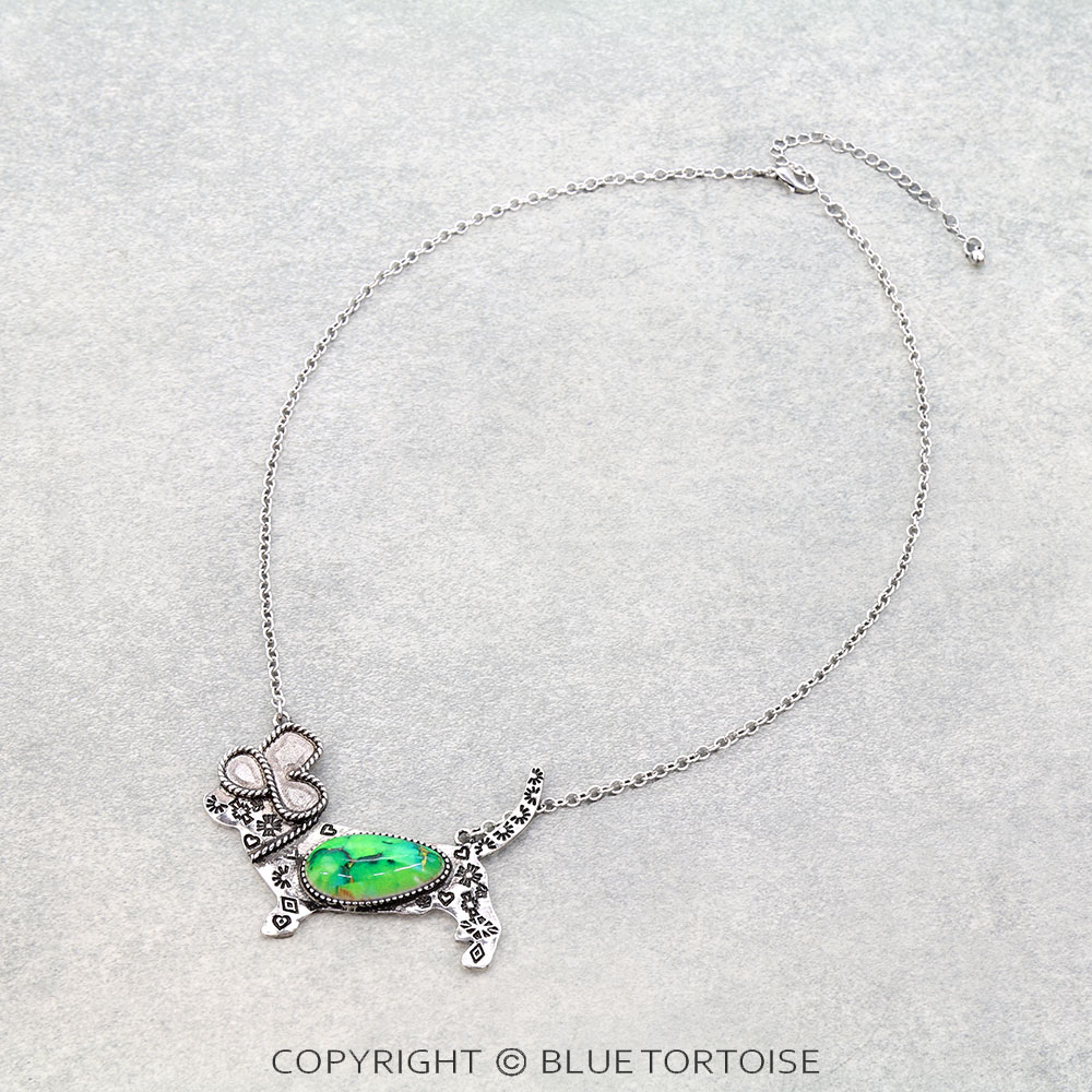 Western Dog Stone Necklace
