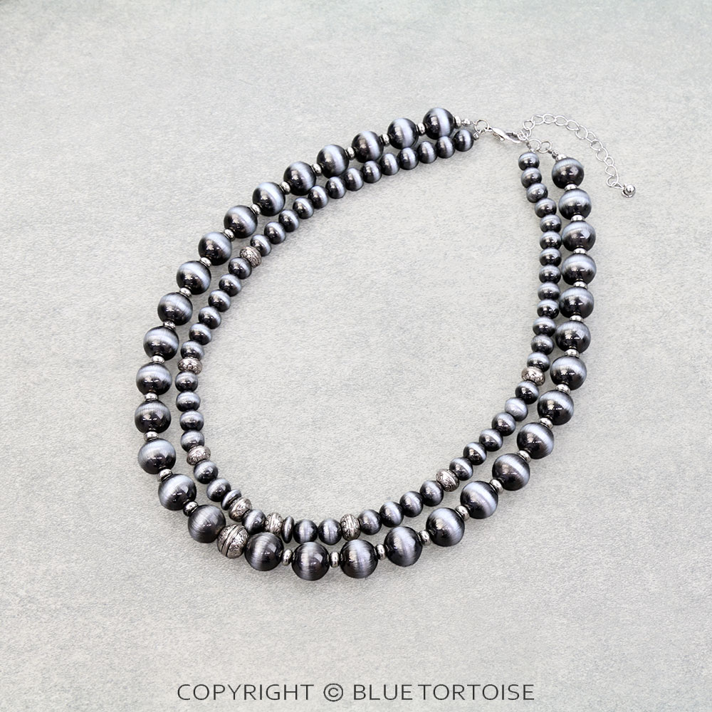 2 Layer Navajo Style Pearl Necklace