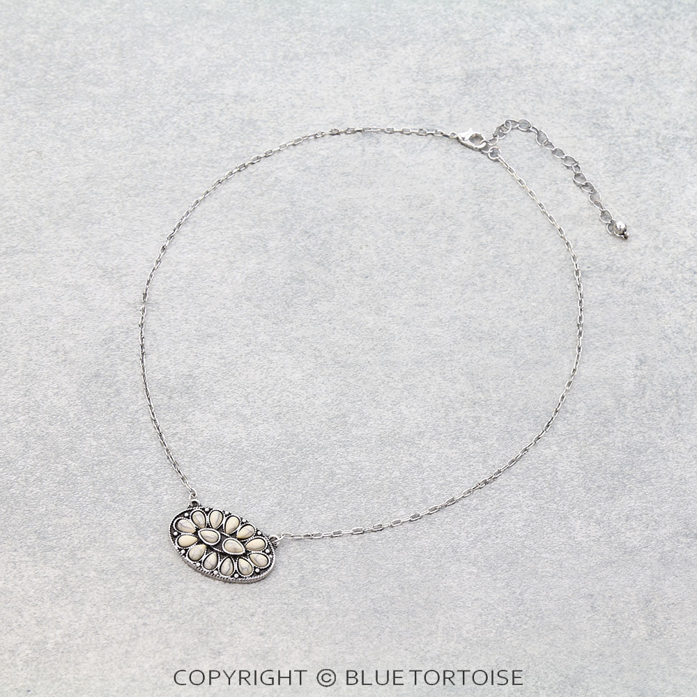 Western Concho Stone Necklace