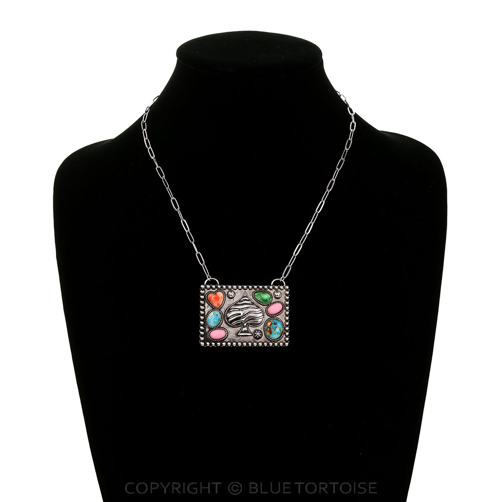 Western Rectangle Spade Necklace - Image 2
