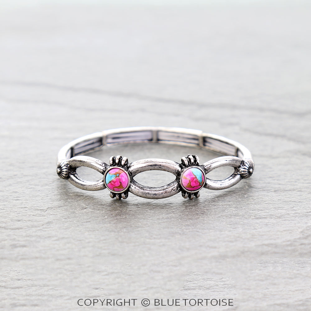 Western TXR Stone Stretch Bracelet