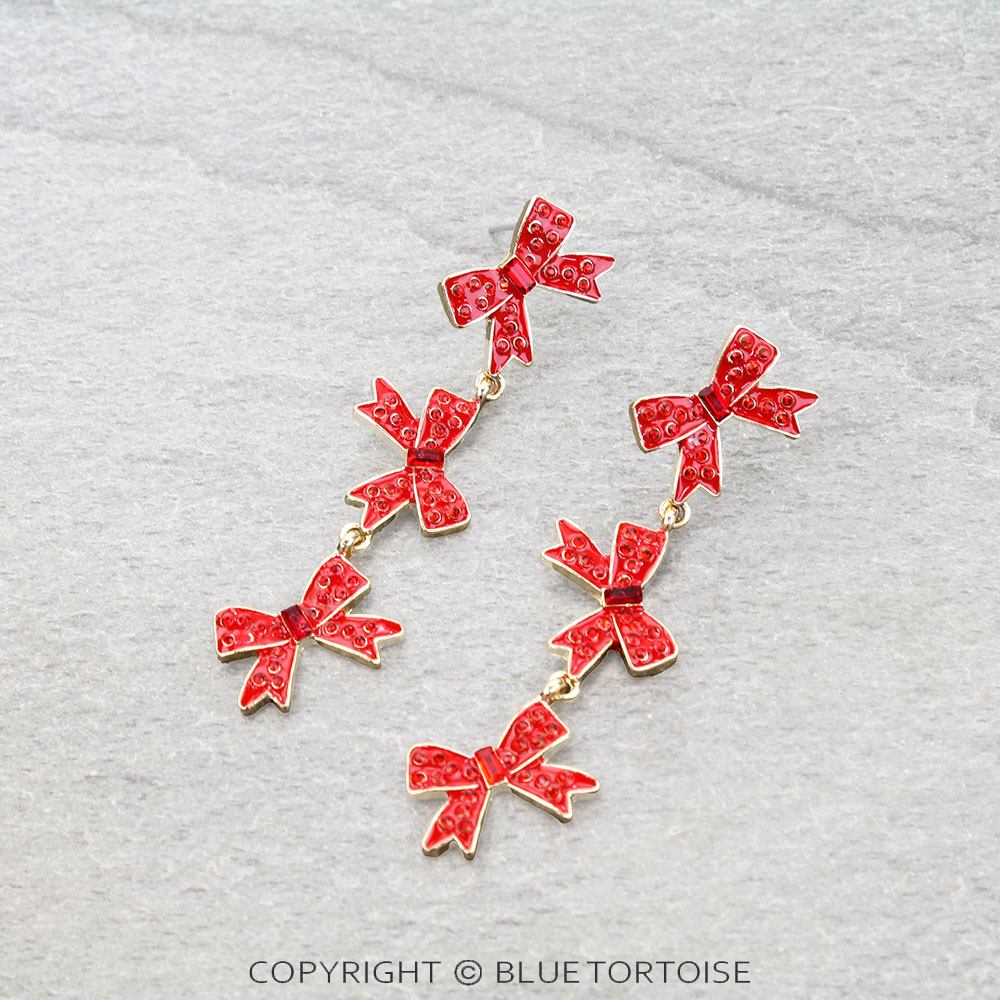 Christmas Ribbon Stud Earrings