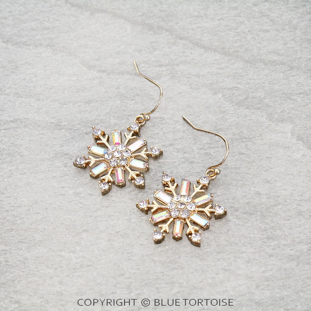 Christmas Snowflake Dangle Earrings