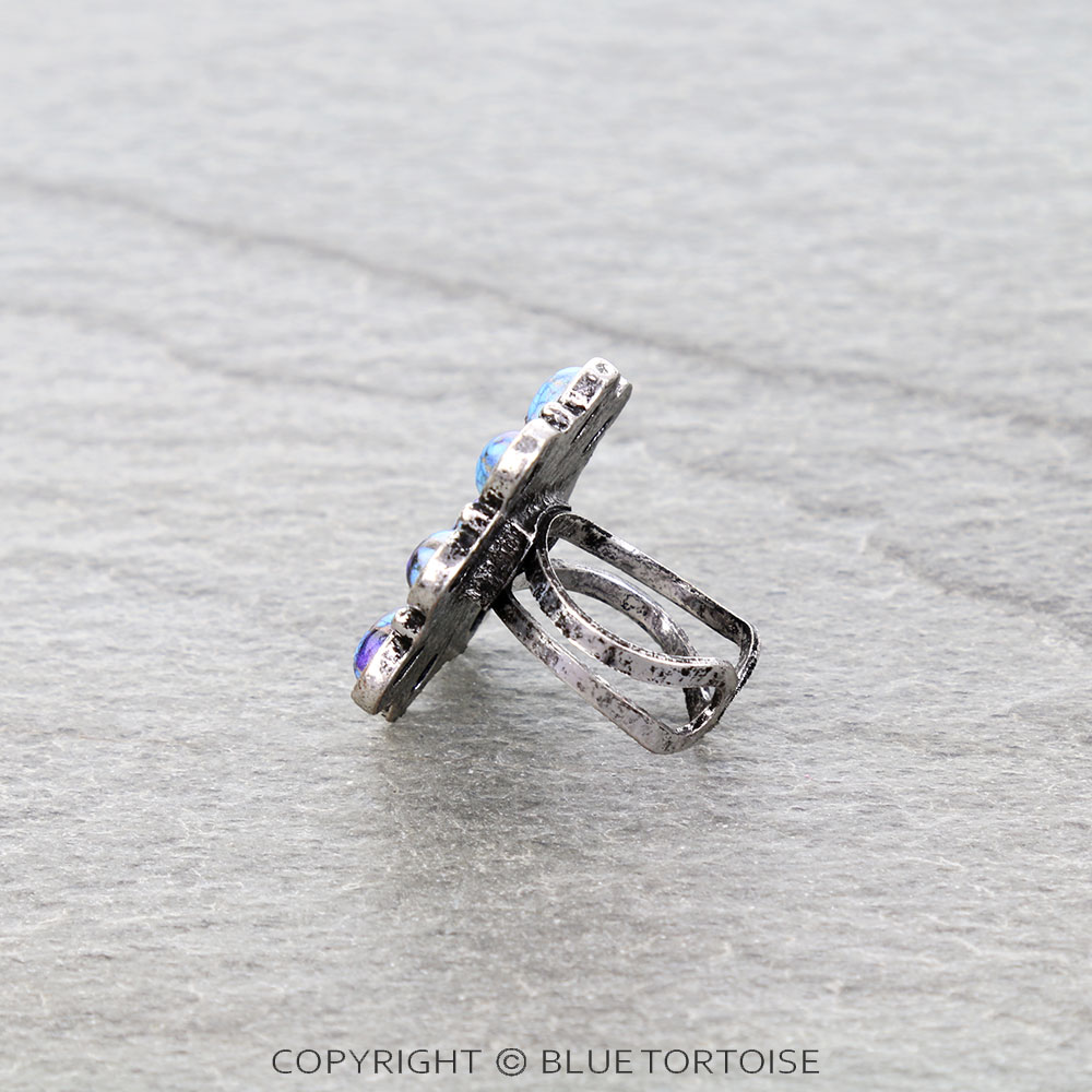 Western Concho Stone Cuff Ring - Image 3