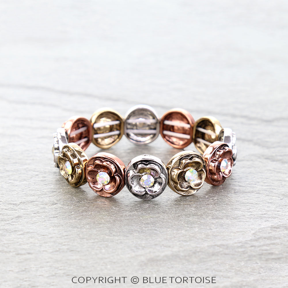 Western Flower Stone Stretch Bracelet
