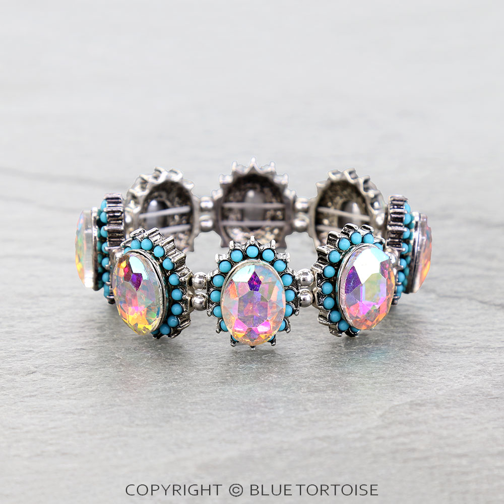 Western Flower Stone Stretch Bracelet