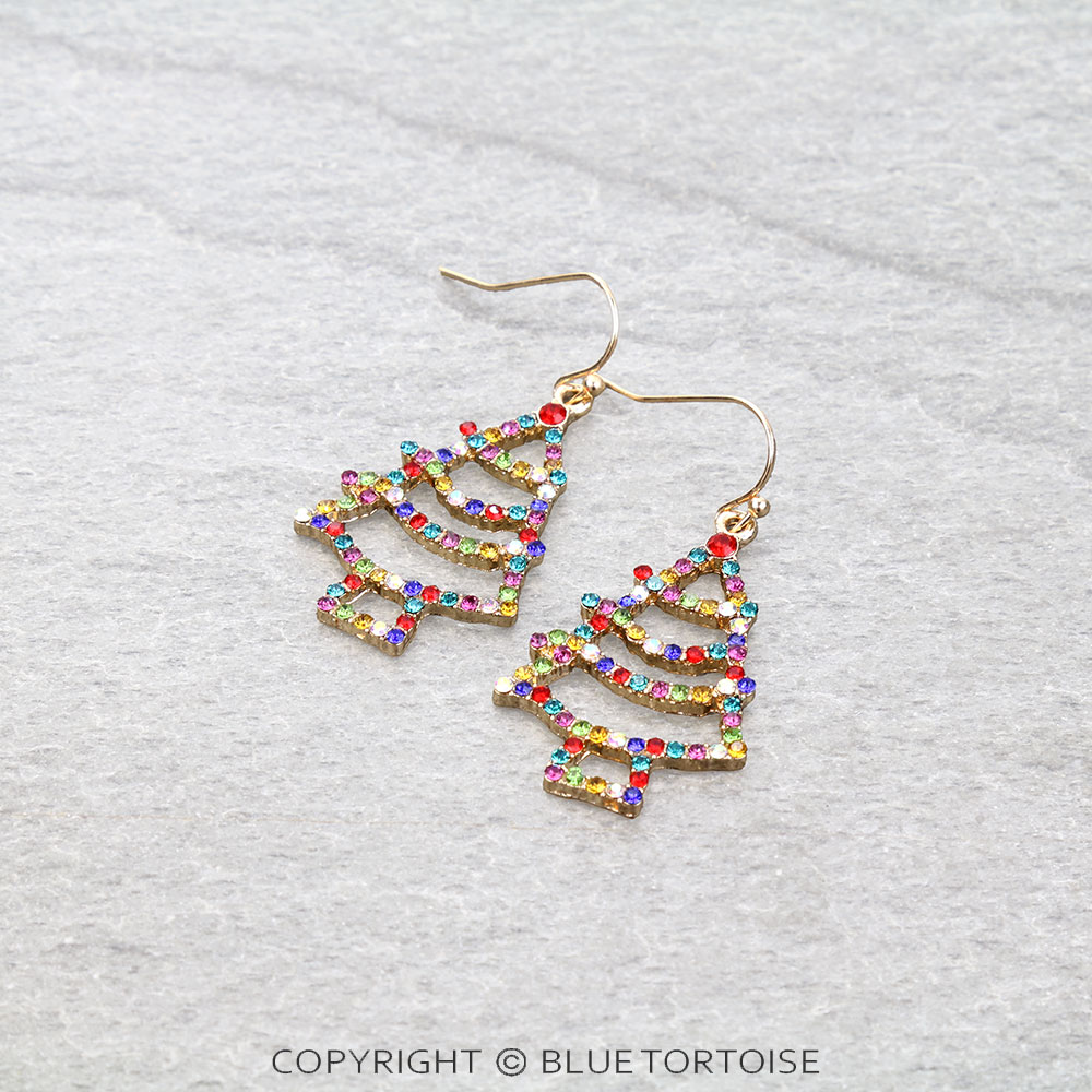 Christmas Tree Dangle Earrings