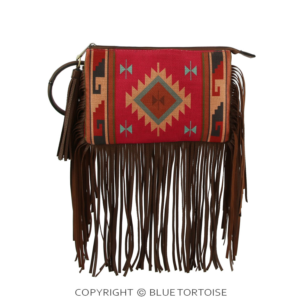Large Bangle Aztec Fringe Wristlet