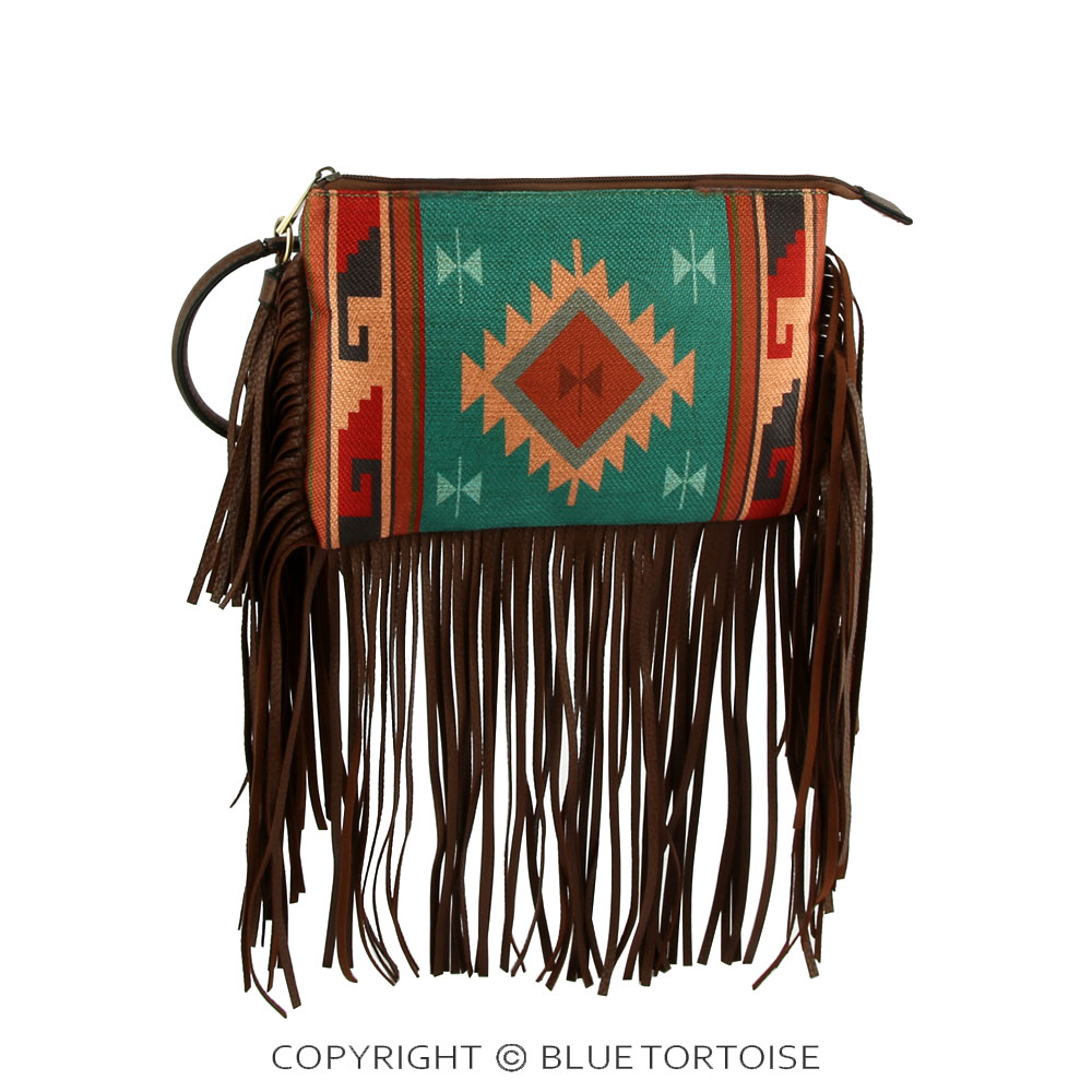 Large Bangle Aztec Fringe Wristlet