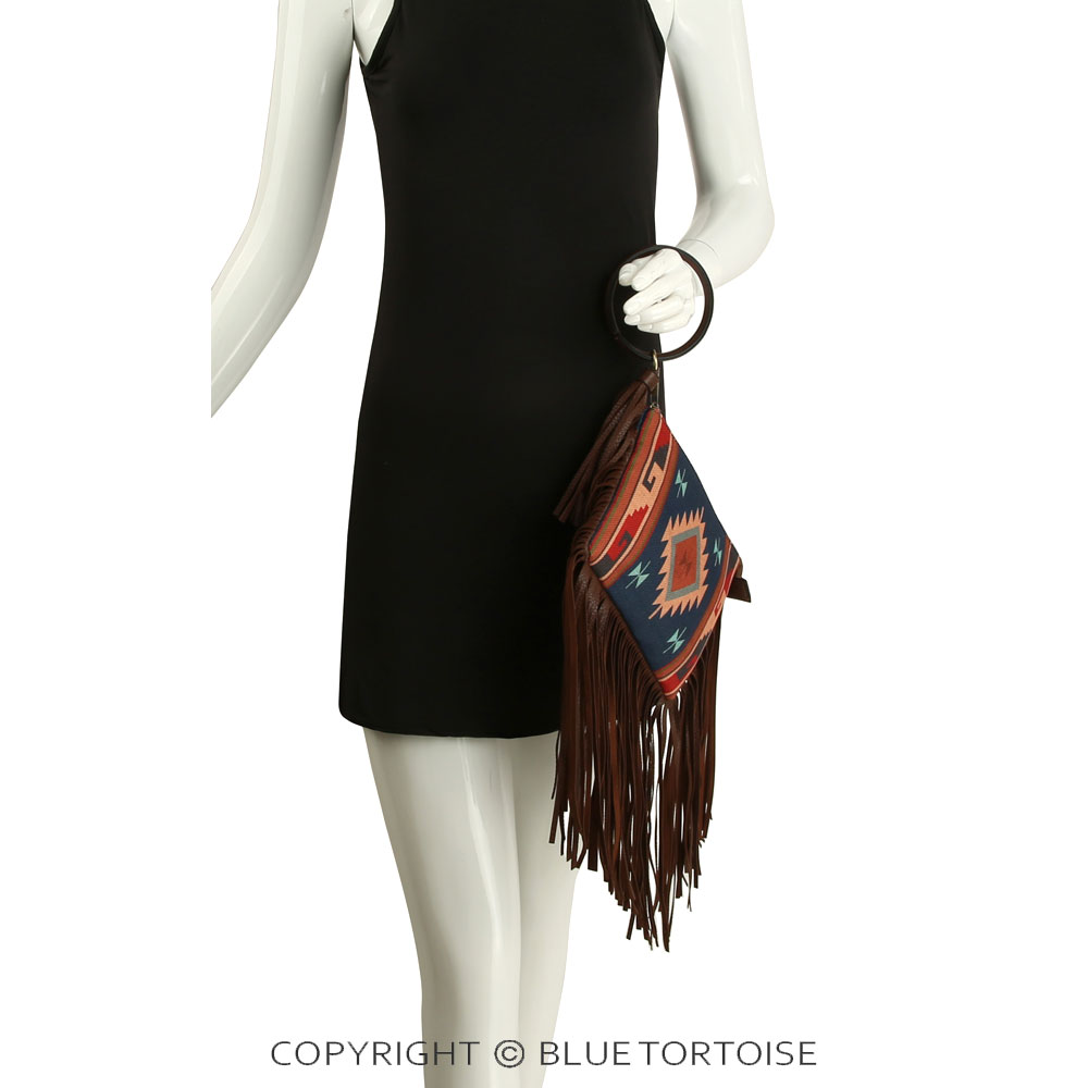 Large Bangle Aztec Fringe Wristlet - Image 2