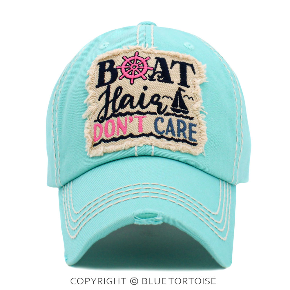 "Boat Hair Don't Care" Washed Vintage Ball Cap