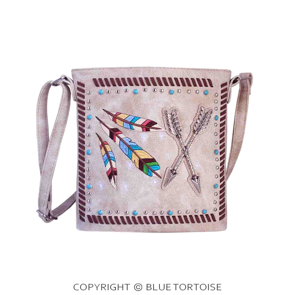 Western Arrow Faux Leather Crossbody Bag