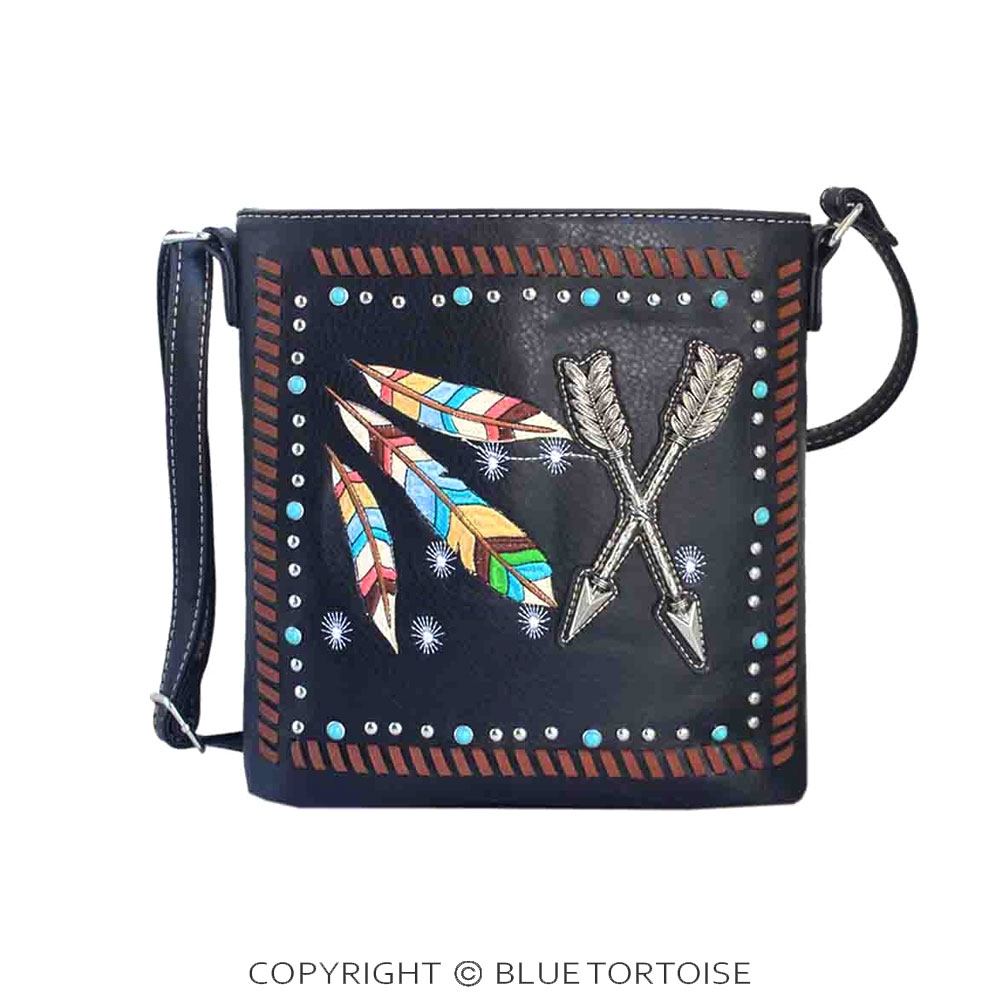 Western Arrow Faux Leather Crossbody Bag