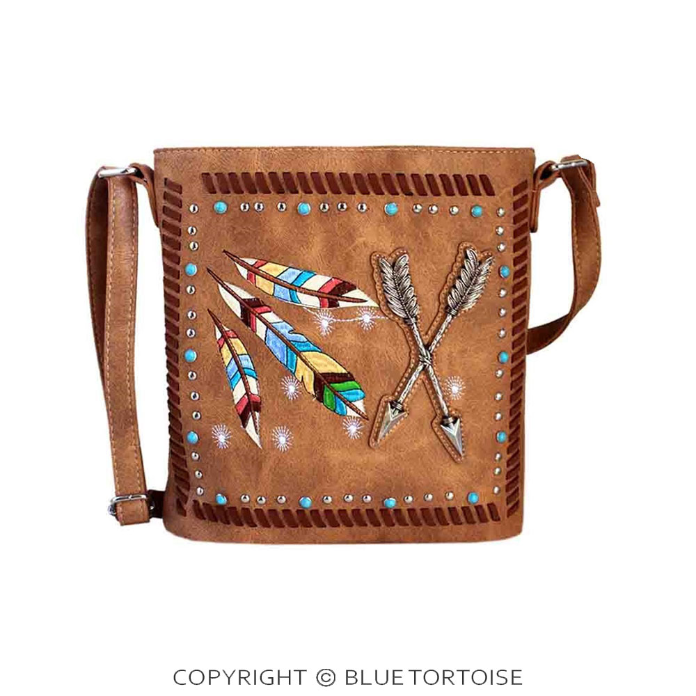 Western Arrow Faux Leather Crossbody Bag