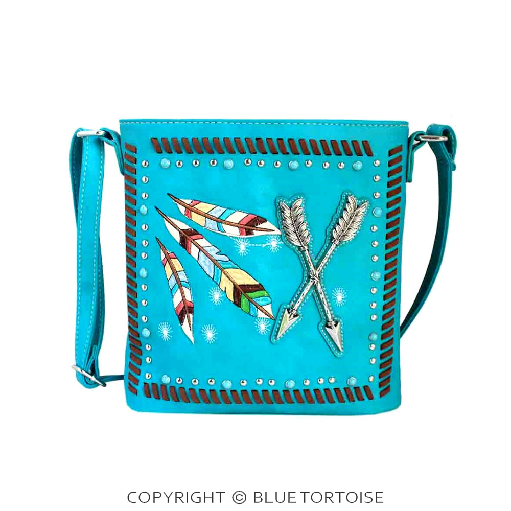 Western Arrow Faux Leather Crossbody Bag