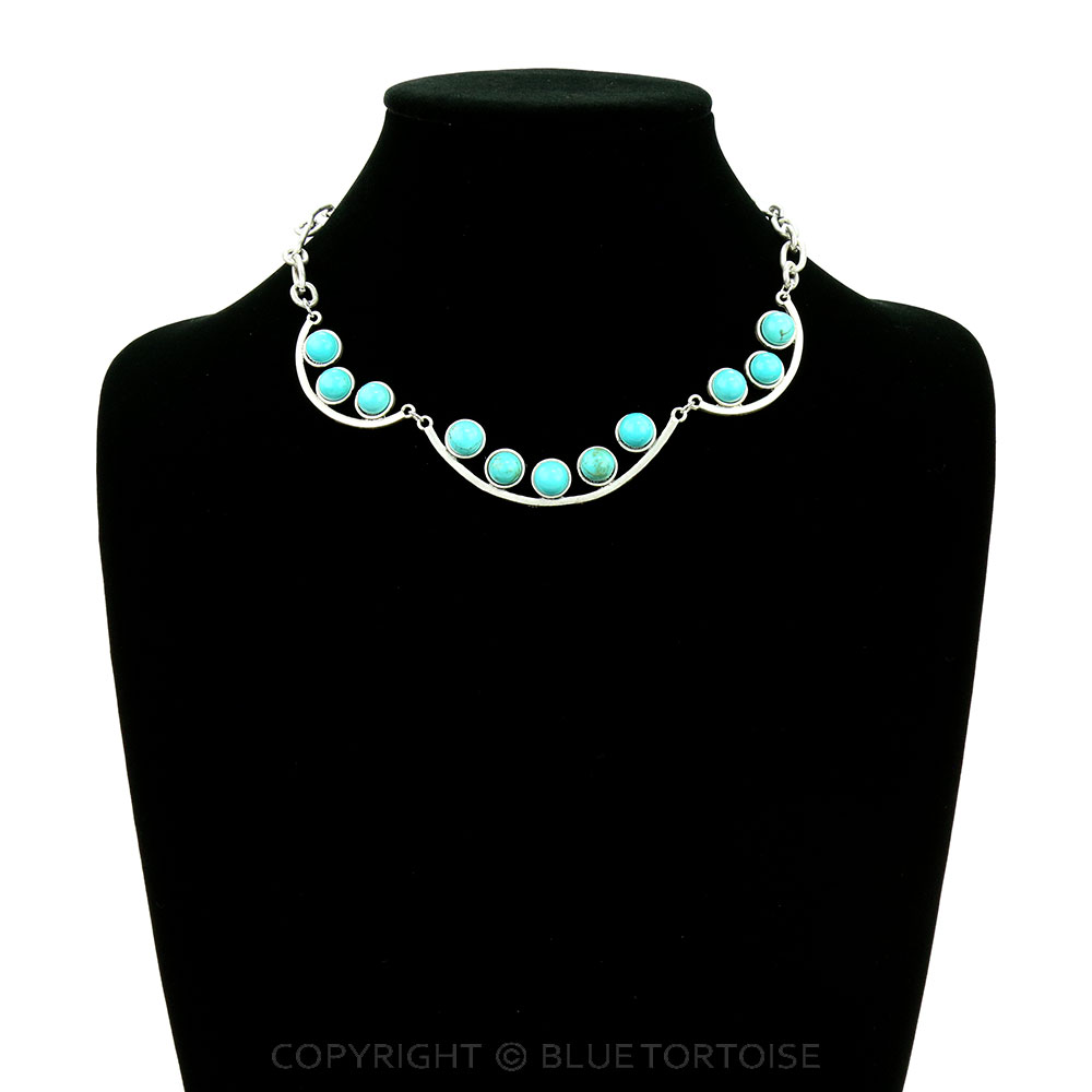 15" Long, Large Cable Chain Necklace, Natural Stone Pendant - Image 2