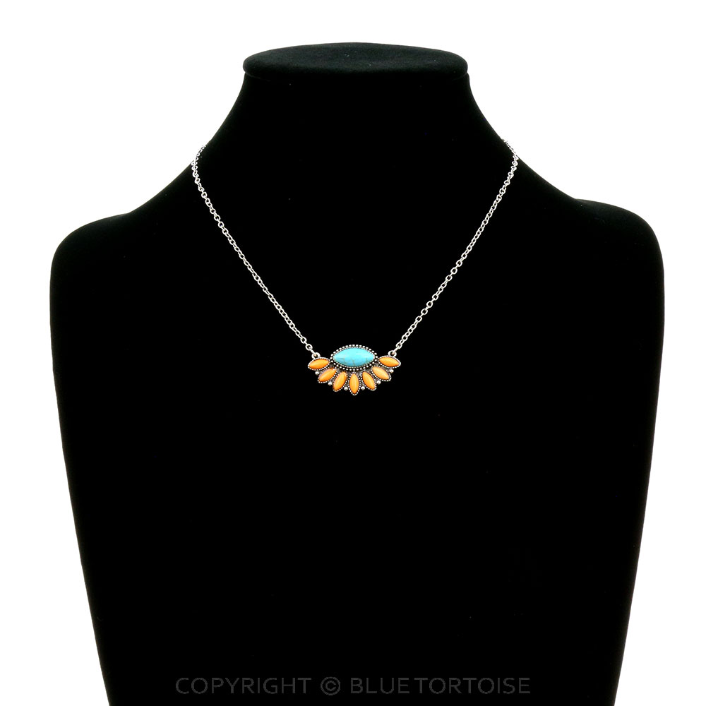 Western Geometric Semi Stone Necklace - Image 2