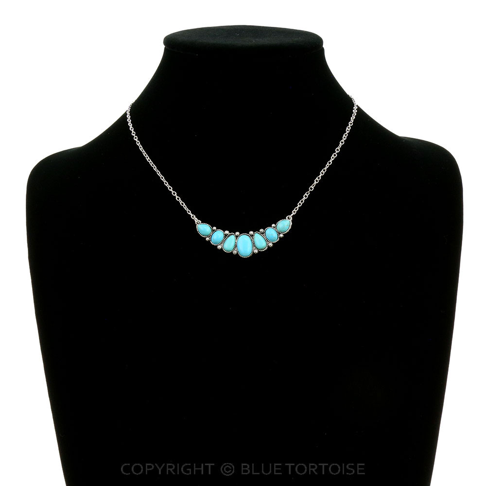 Western Semi Stone Bar Necklace - Image 2