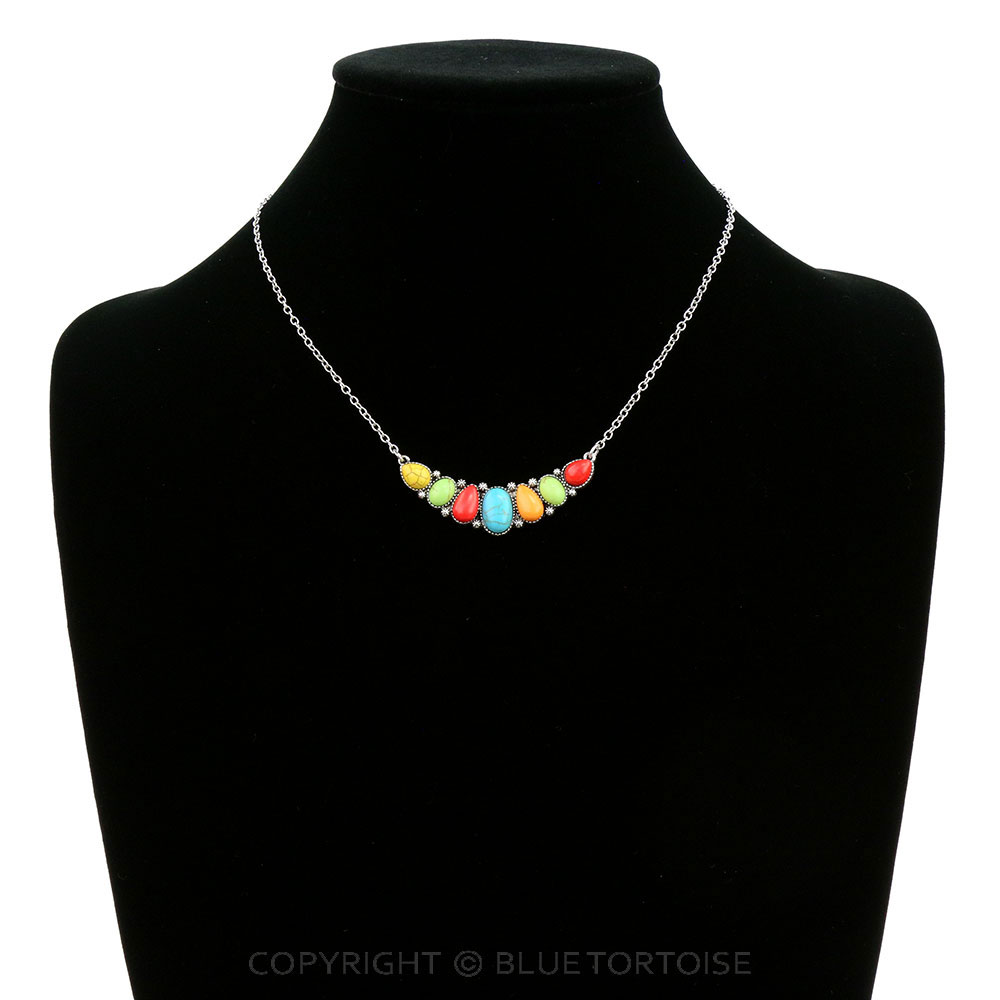 Western Semi Stone Bar Necklace - Image 2