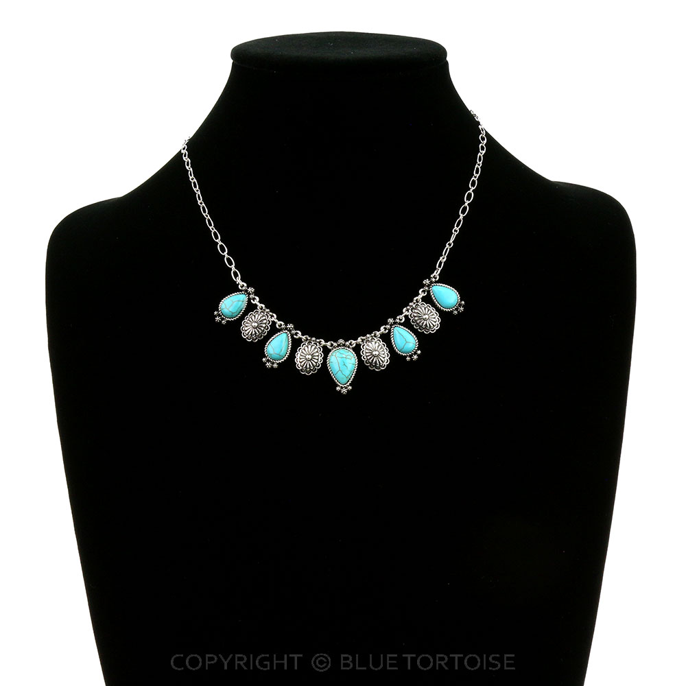 Western Concho with Semi Stone Necklace - Image 2