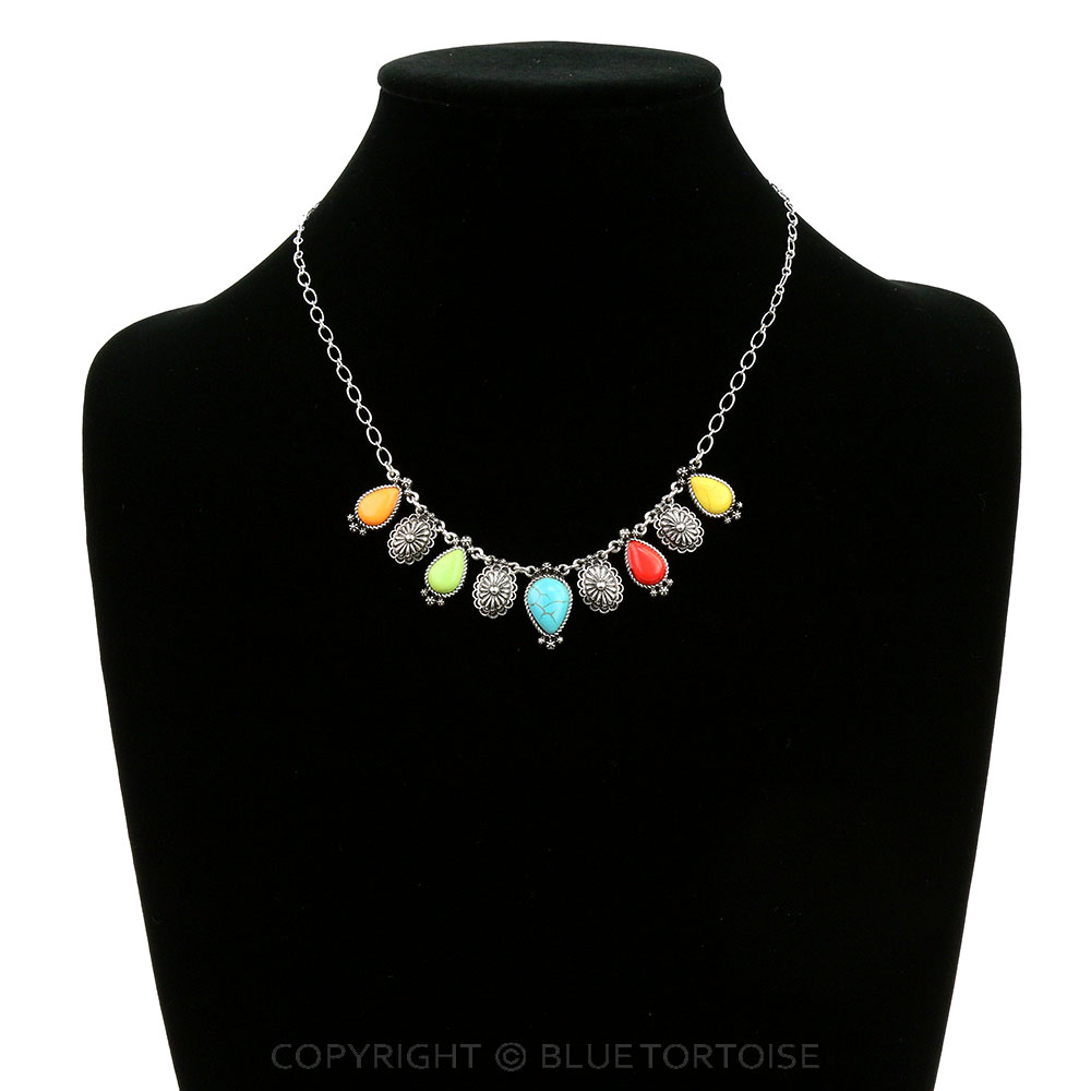 Western Concho with Semi Stone Necklace - Image 2