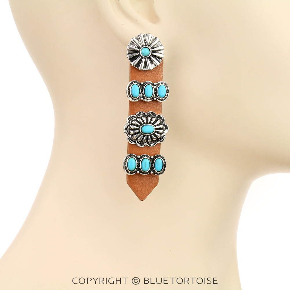 Western Design with Leather Stud Earrings - Image 2