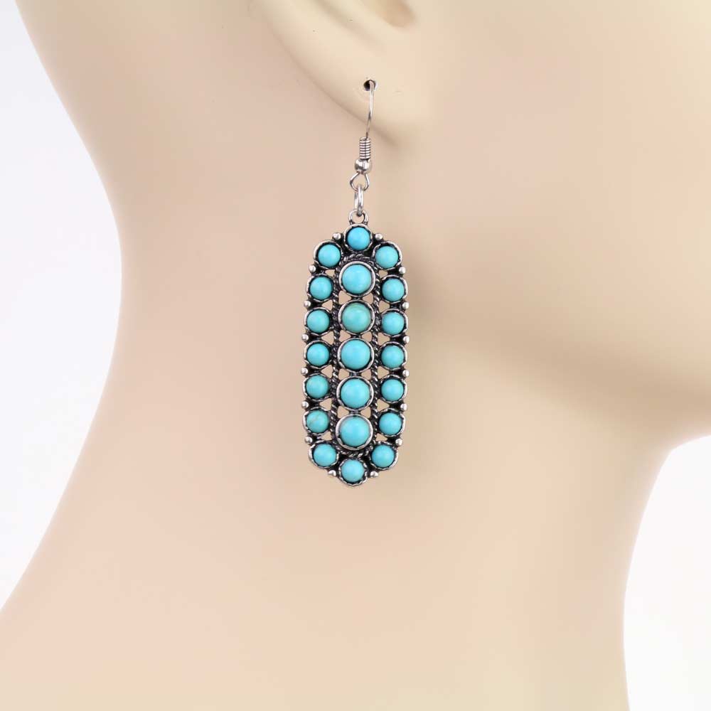 Western Design Stone Dangle Earrings - Image 2