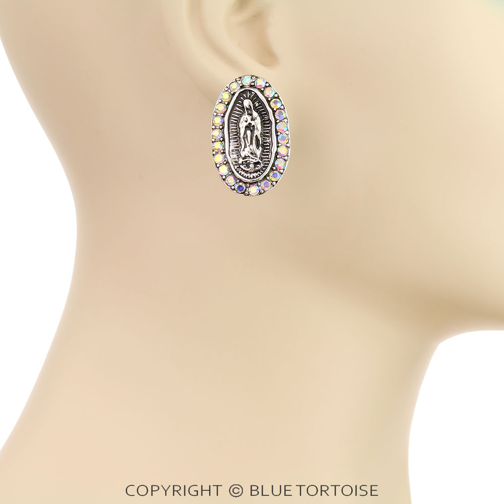 1.5" Lady Guadalupe Stud Earrings - Image 2