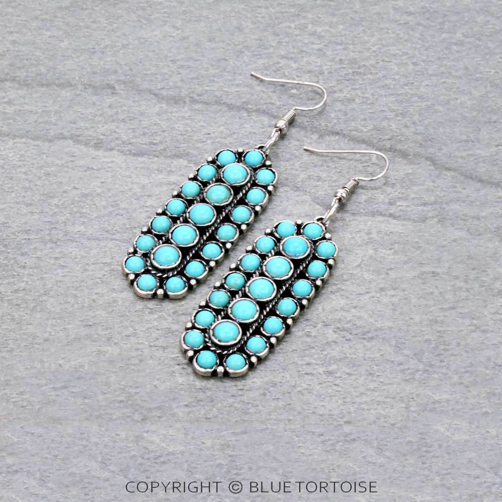 Western Design Stone Dangle Earrings