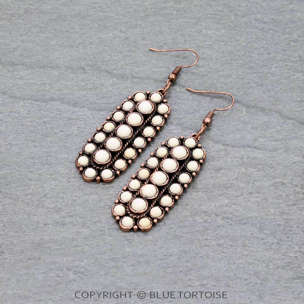 Western Design Stone Dangle Earrings