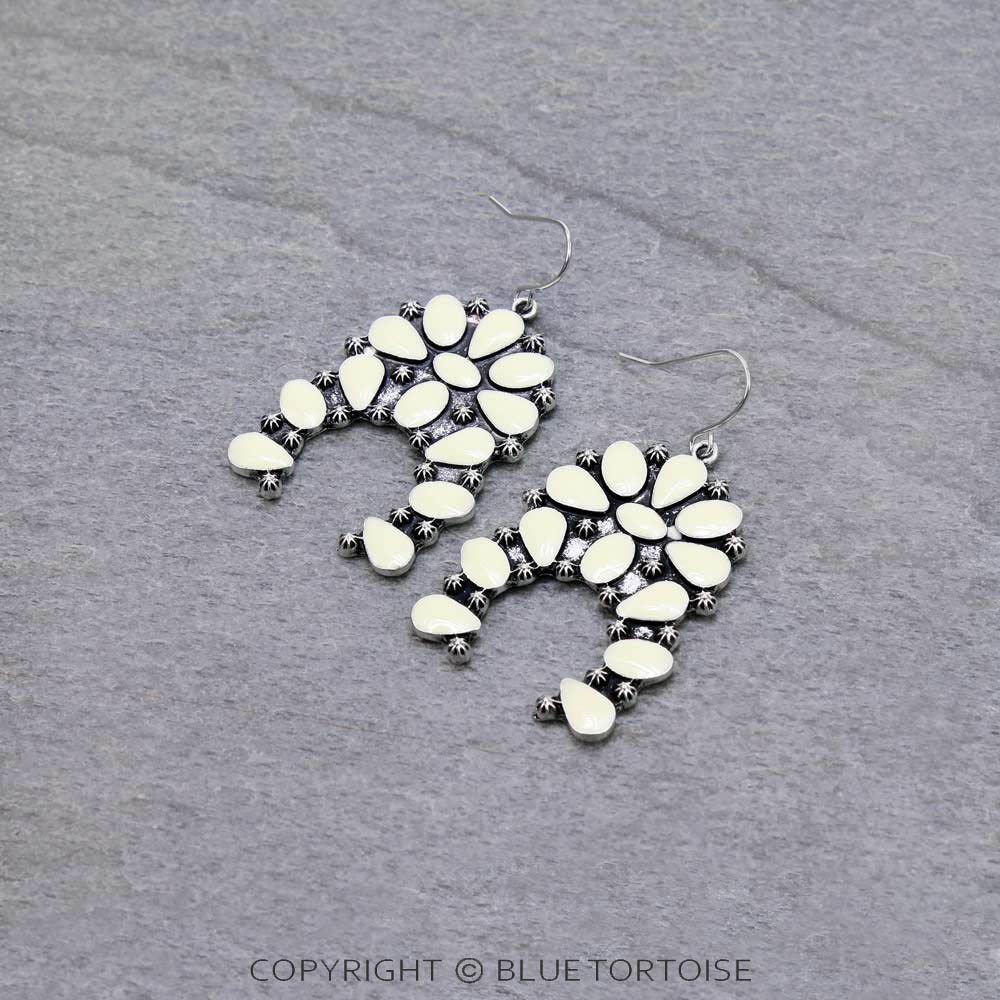 1.5" Western Epoxy Squash Blossom Dangle Earrings