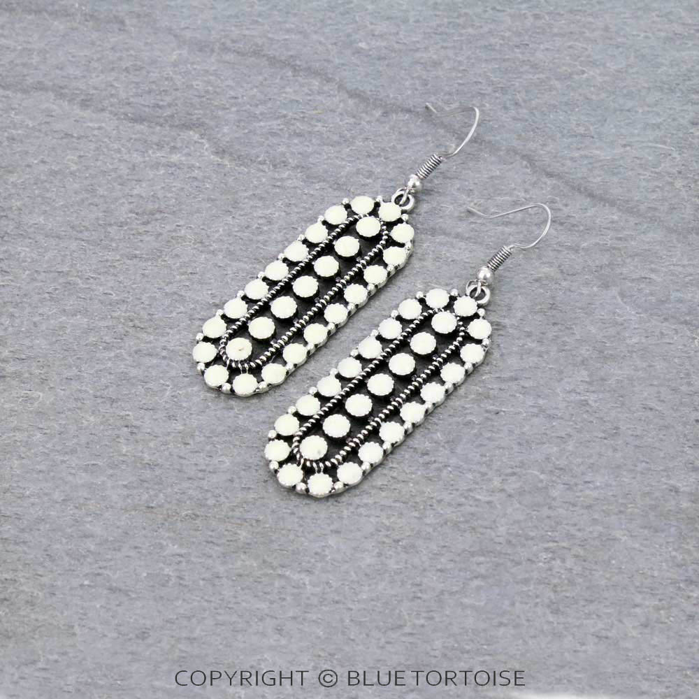 1.75" Western Epoxy Concho Dangle Earrings