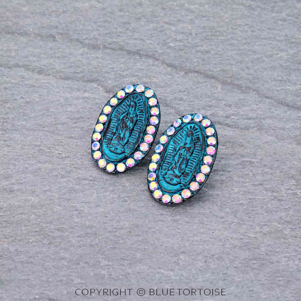 1.5" Lady Guadalupe Stud Earrings