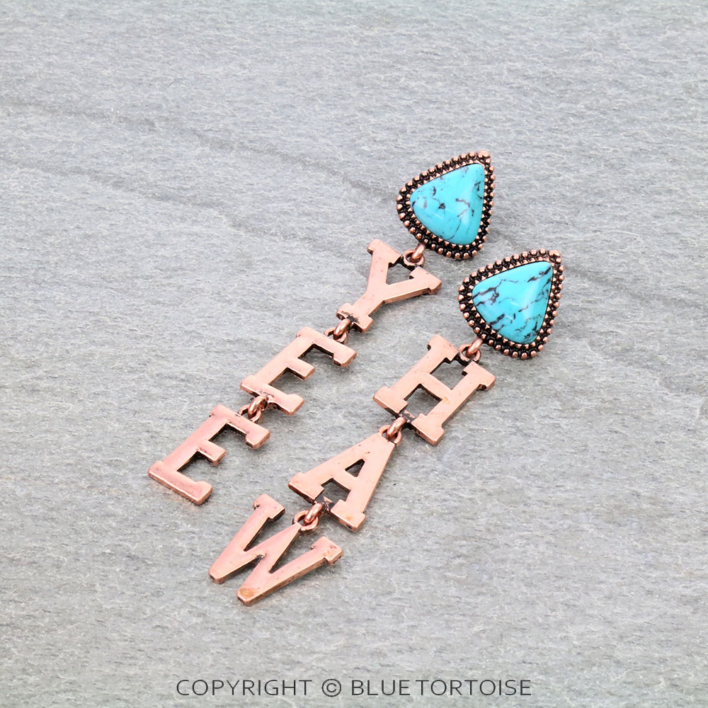 3.5" YEE HAW Stone Stud Earrings