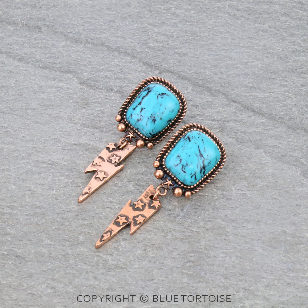 2.25" Thunder Casting with Stone Stud Earrings