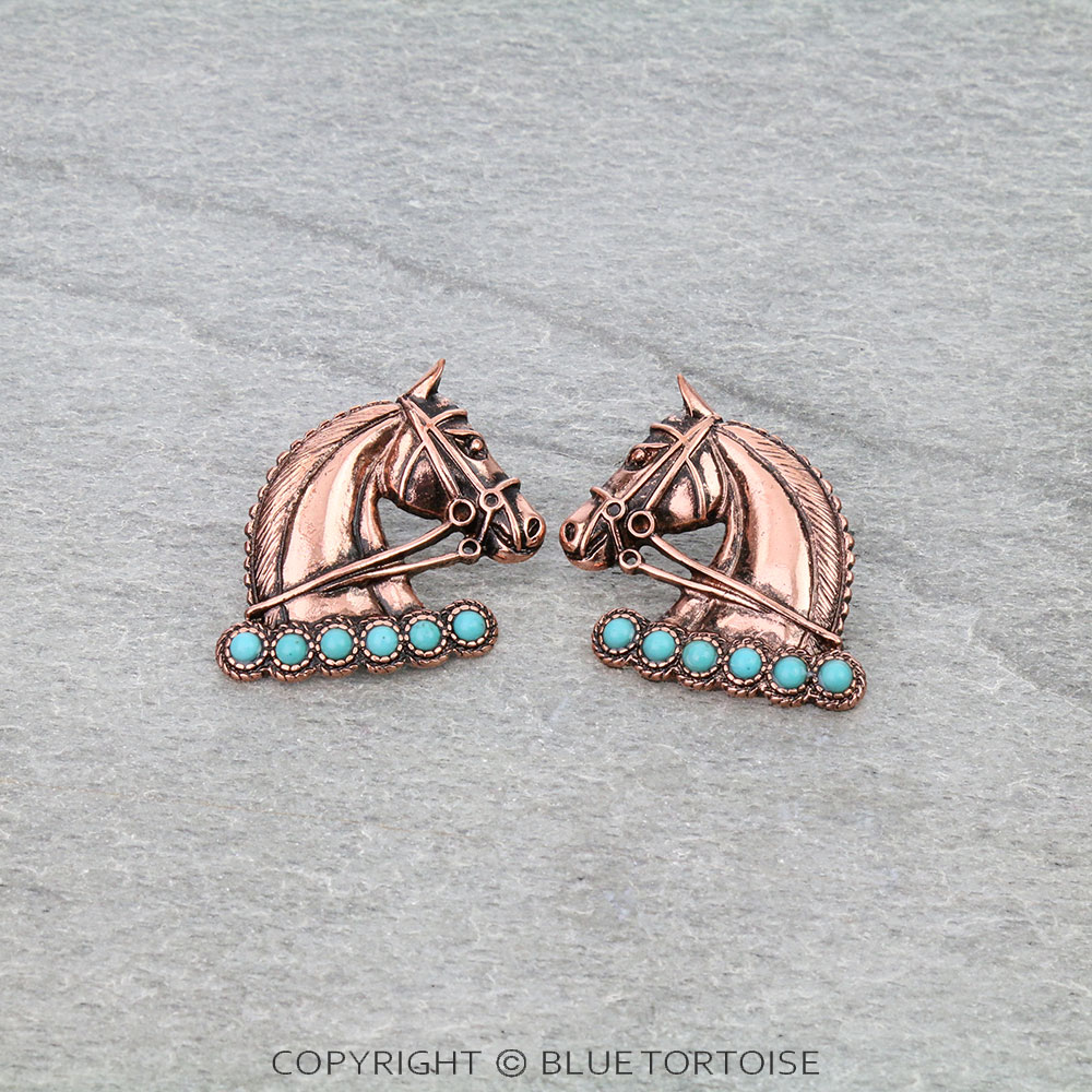 1.25" Western Horse Stud Earrings