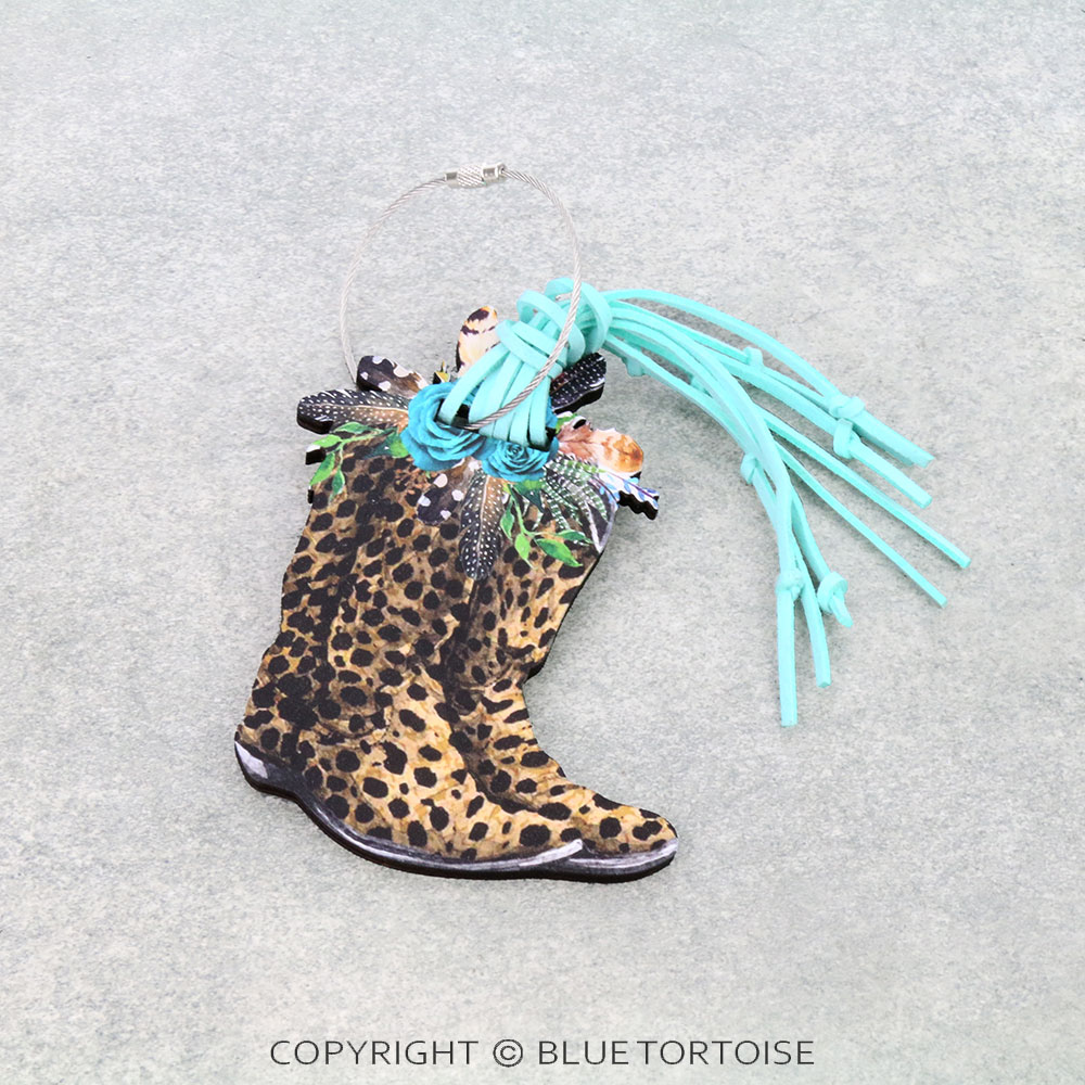 Leopard Boot Luggage Tag