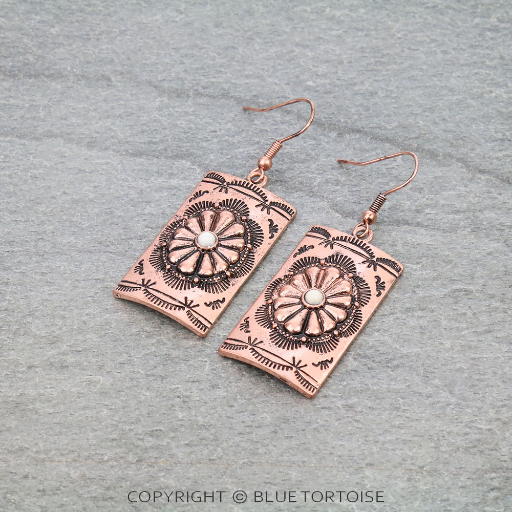 Western Concho Dangle Earrings