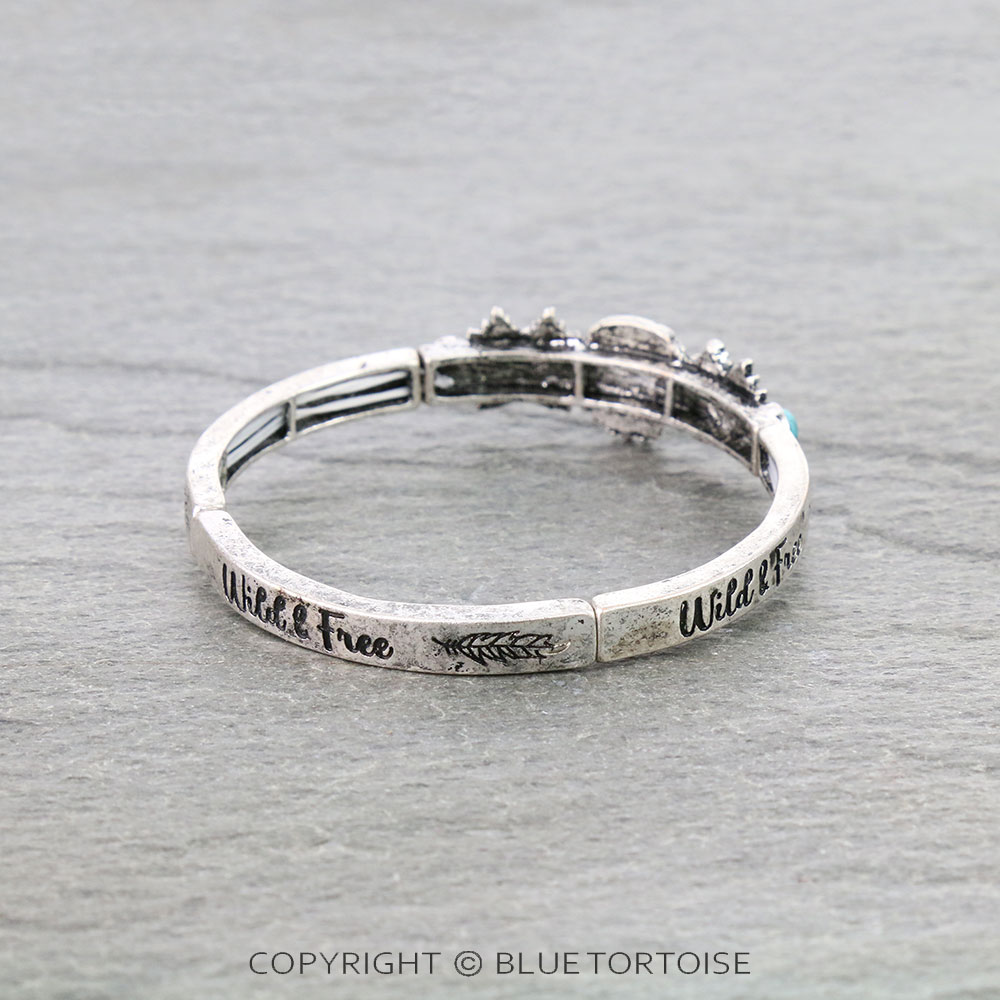 Western Indian Chief Head Stretch Bracelet - Image 3