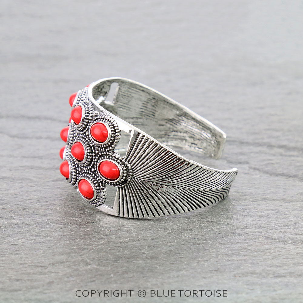 Western Style Stone Cuff Bracelet - Image 2