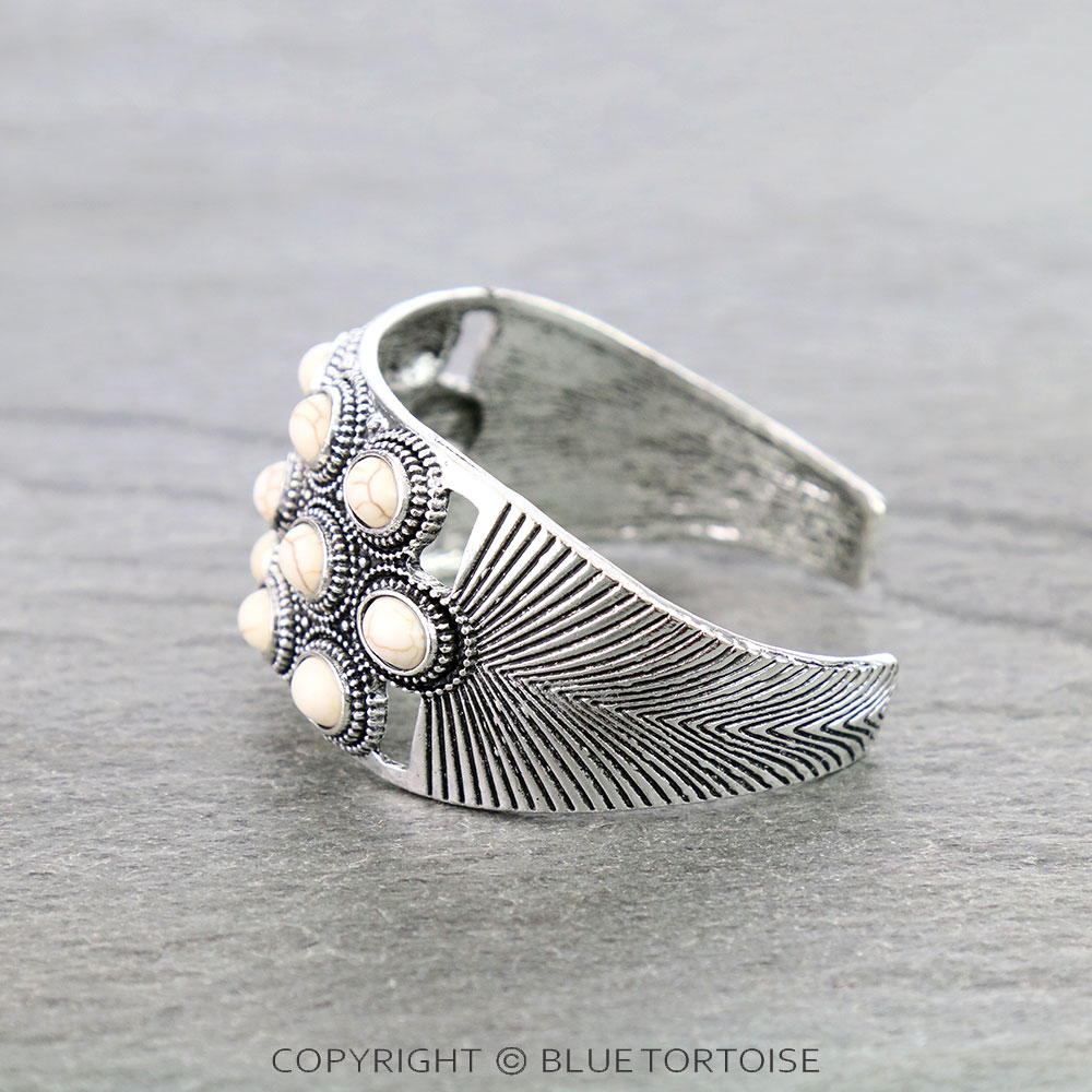 Western Style Stone Cuff Bracelet - Image 2