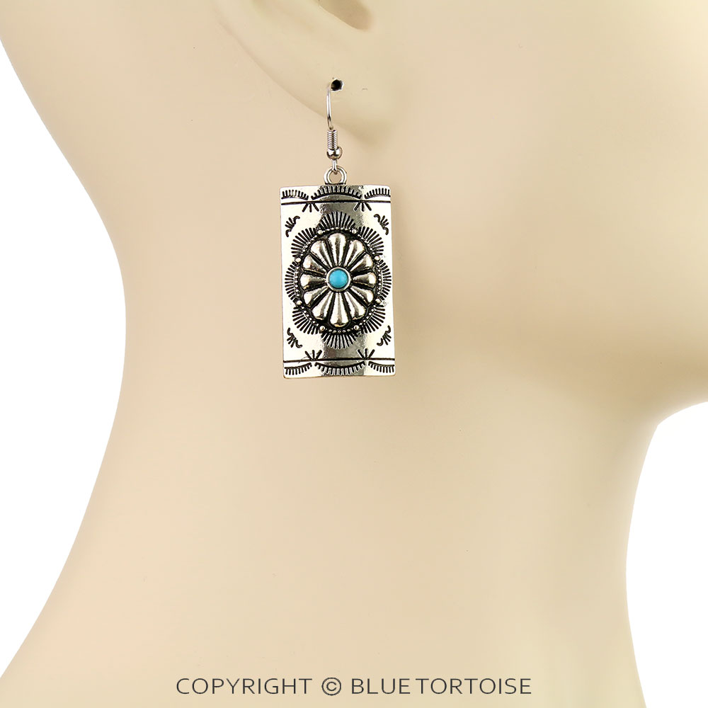 Western Concho Dangle Earrings - Image 2