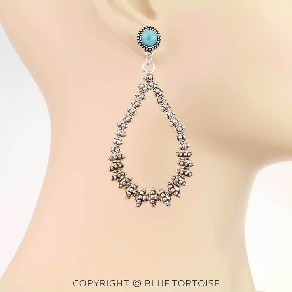 Western CCB Teardrop Stud Earrings - Image 2