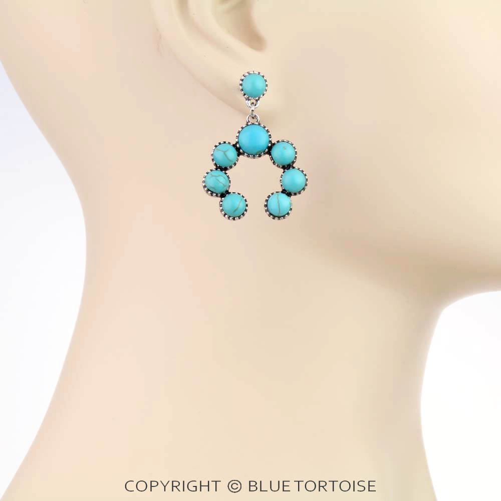 1.5" Western Squash Blossom Stud Earrings - Image 2