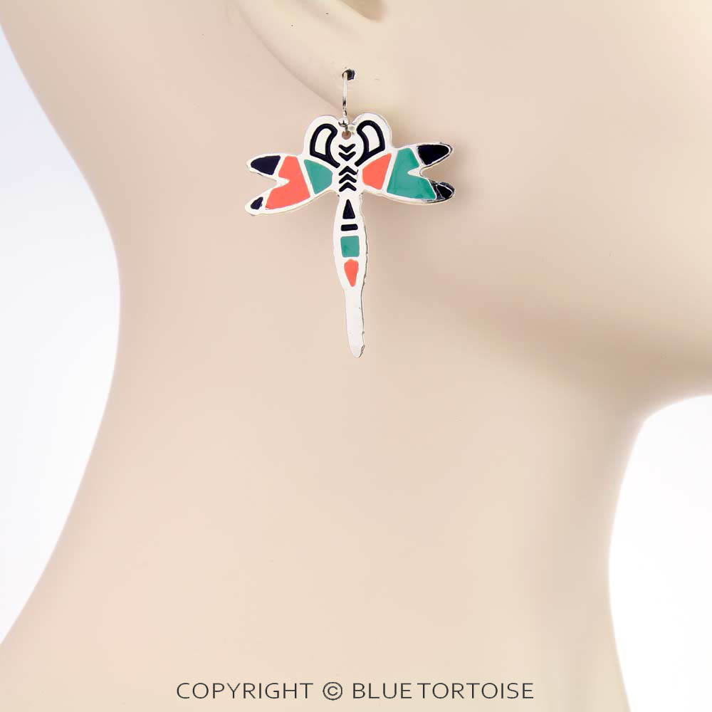 Western Dragonfly Epoxy Dangle Earrings - Image 2