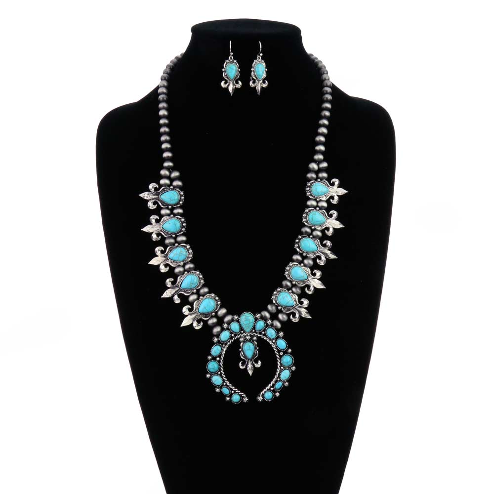 Western Squash Blossom Necklace Set - Image 2
