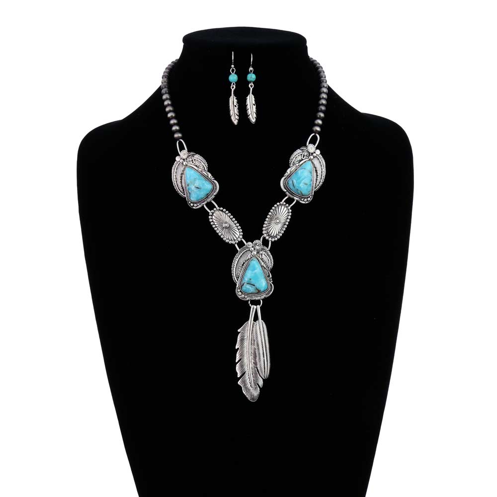 Western Design Stone Necklace Set - Image 2
