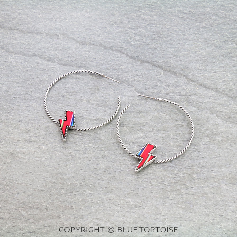 Western Thunder Hoop Earrings
