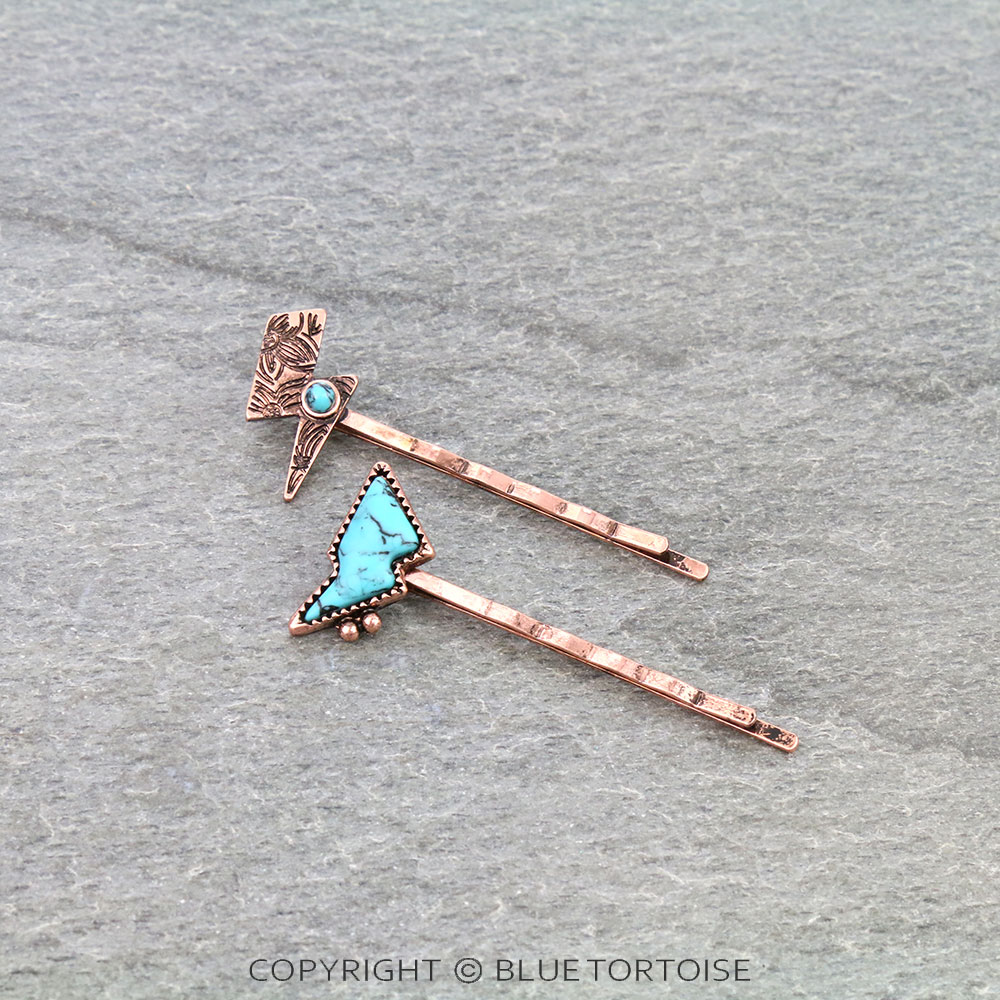 2Pcs Western Lightning and Stone Hairpin Set